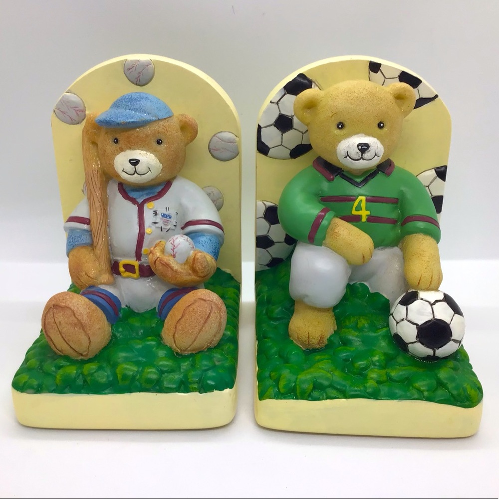 Vintage KIDSLINE CLUB USA Sports Bears Bookends